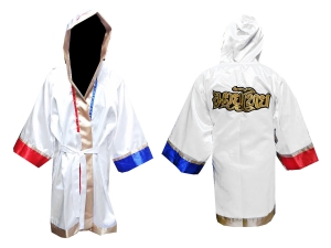 Customize Kanong Boxing Gown : White-Red-Blue